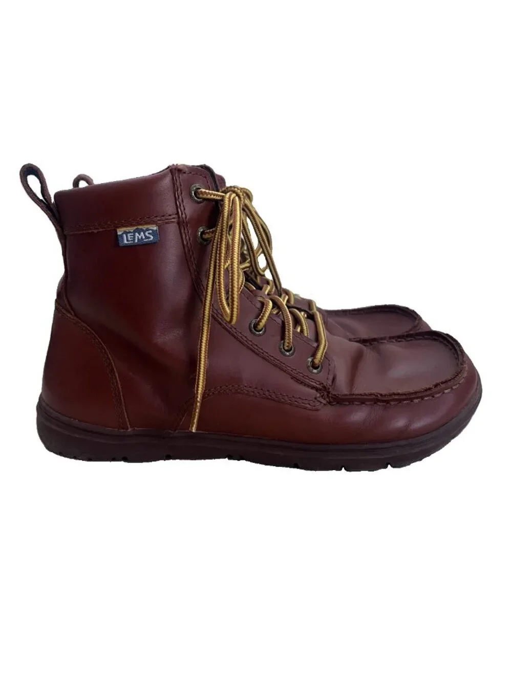 Lems Shoes Boulder Boot Leather Russet Brown Barefoot Zero Drop Size 42 EU US 9